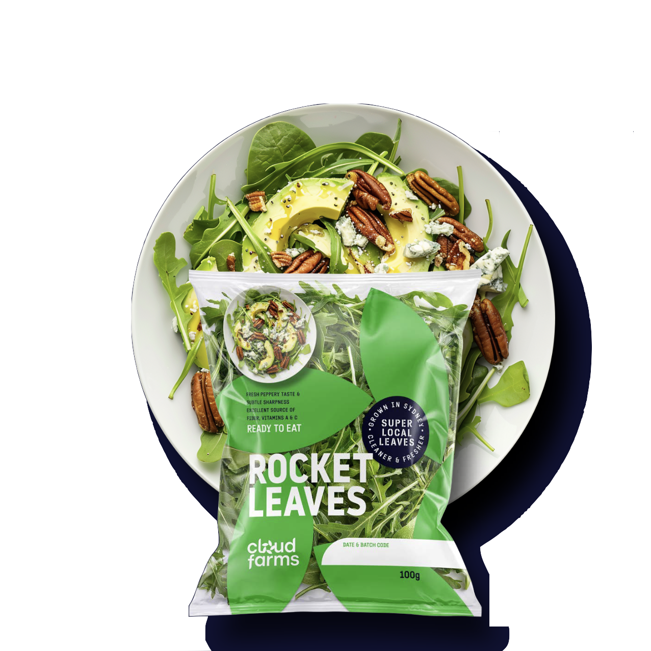 Cloud Farms pesticide-free rocket leaves — grown hydroponically in Sydney